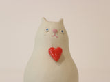 猫の花入れ（ハート）