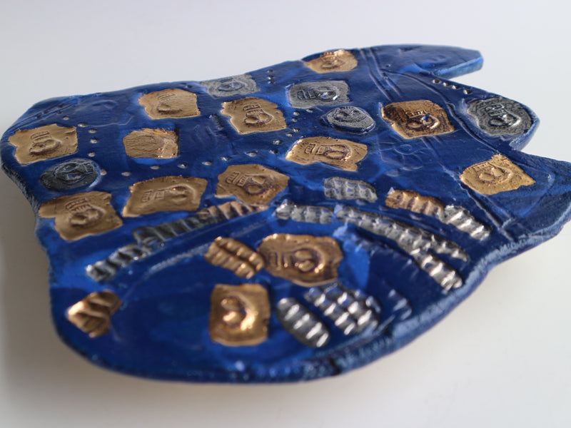 ブルードクロ陶板　　　　　　　　Blue Skull Panel