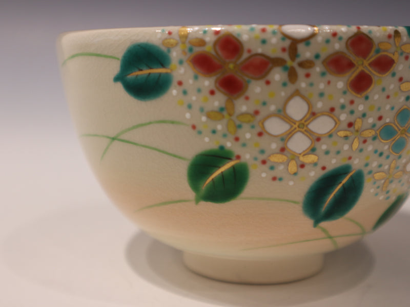 御本手金彩紫陽花 茶盌