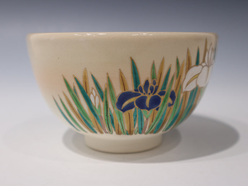 色入あやめ 茶盌