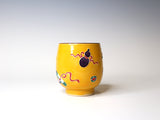 Teacup, Yellow Kouchi ware, Auspicious design