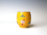 Teacup, Yellow Kouchi ware, Auspicious design