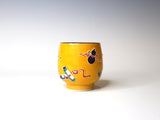Teacup, Yellow Kouchi ware, Auspicious design