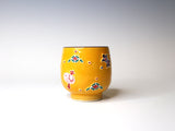 Teacup, Yellow Kouchi ware, Auspicious design