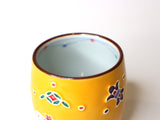 Teacup, Yellow Kouchi ware, Auspicious design