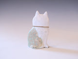 置物　ねこ（ミント）｜松見光玉