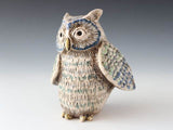 Ash glaze pottery scops owl