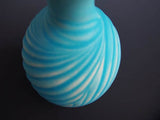 Sea blue glaze engraving tall foot vase